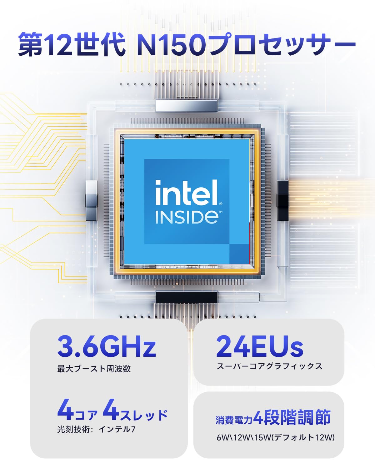Amazon.co.jp: AOOSTAR Intel N150 ミニpc 3.6GHz 12G LPDDR5 256G M.2